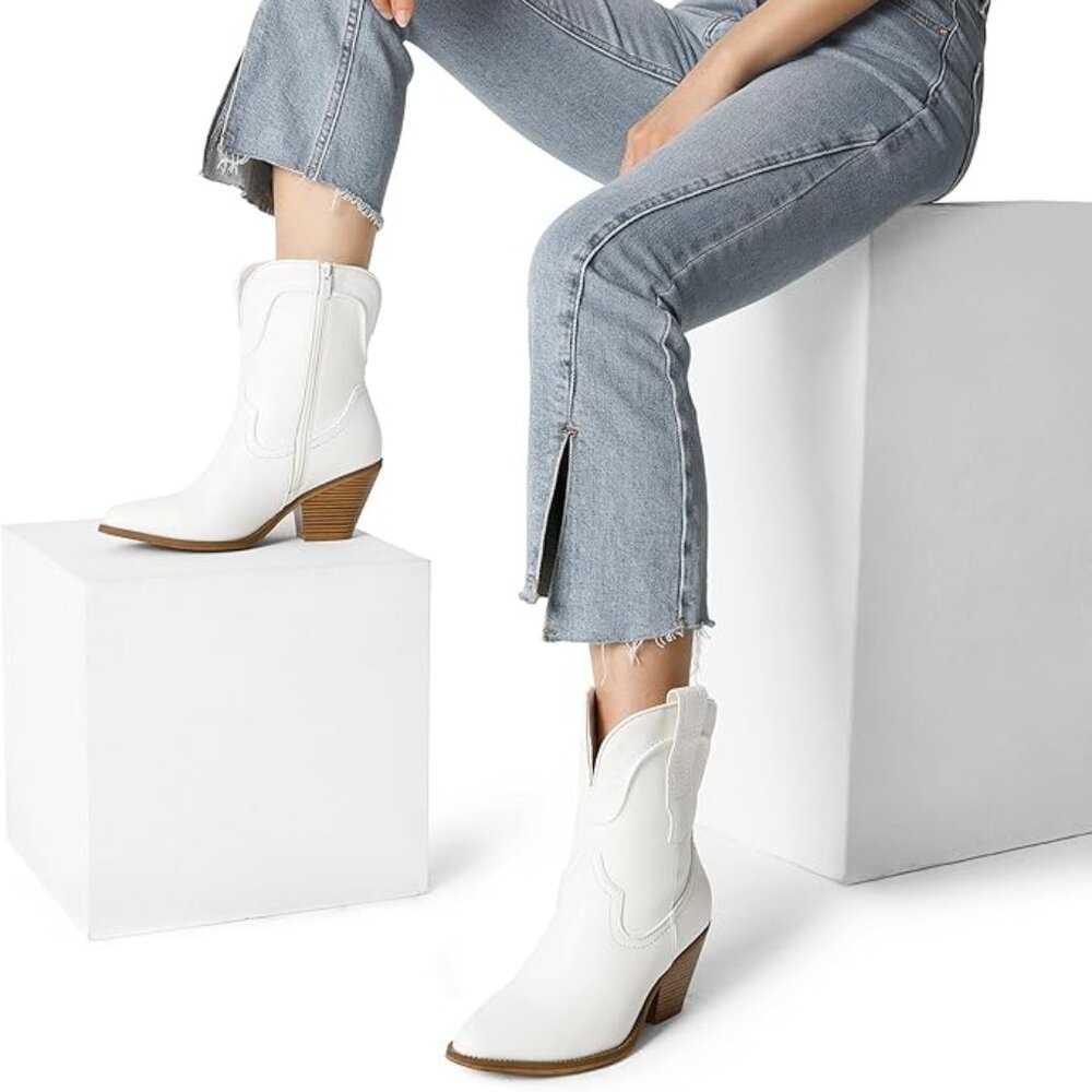 Cowgirl Ankle White Boots